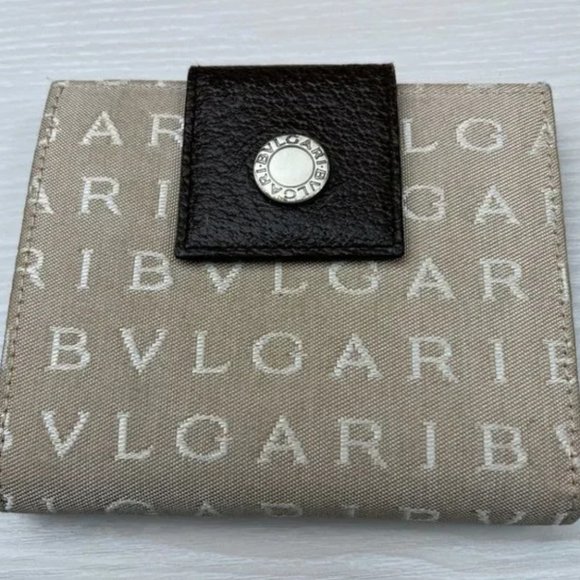BVLGARI Two-fold Logo Beige Wallet‎ - Picture 1 of 11
